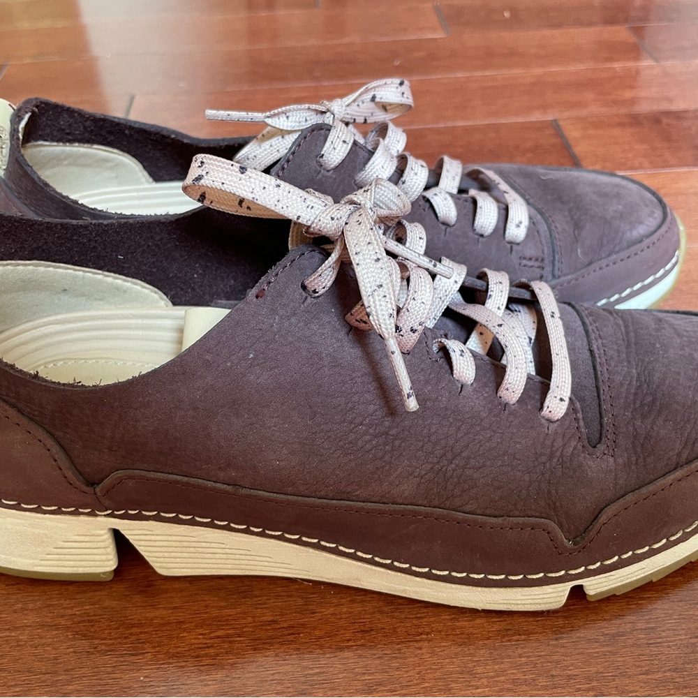 Clarks Trigenic Active Sport Athletic Sneakers Women’s 7.5 Maroon Red Shoes Lace